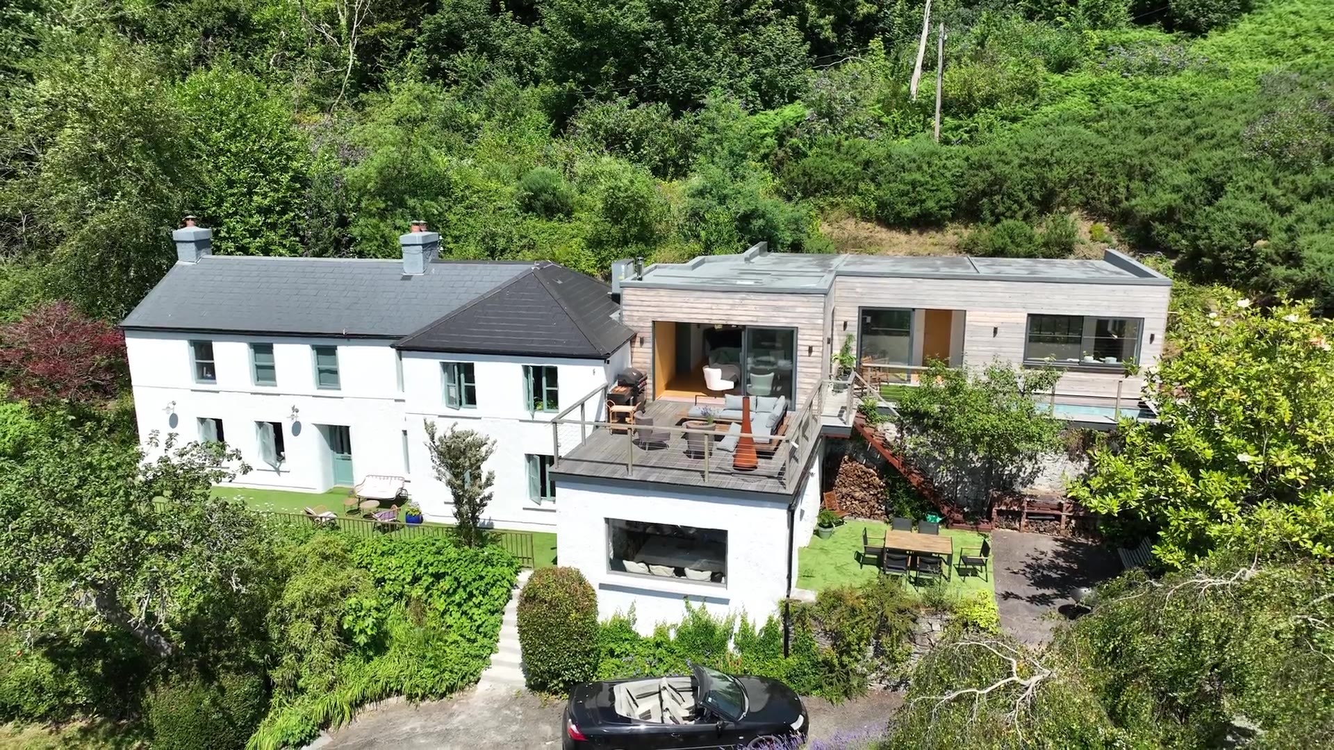 Aerial view of Folly House overlooking the Kinsale Estuary, Kinsale